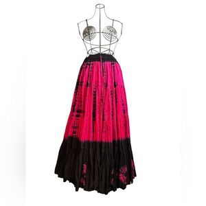 Vintage tye dye skirt in pink and deep navy, medium/large